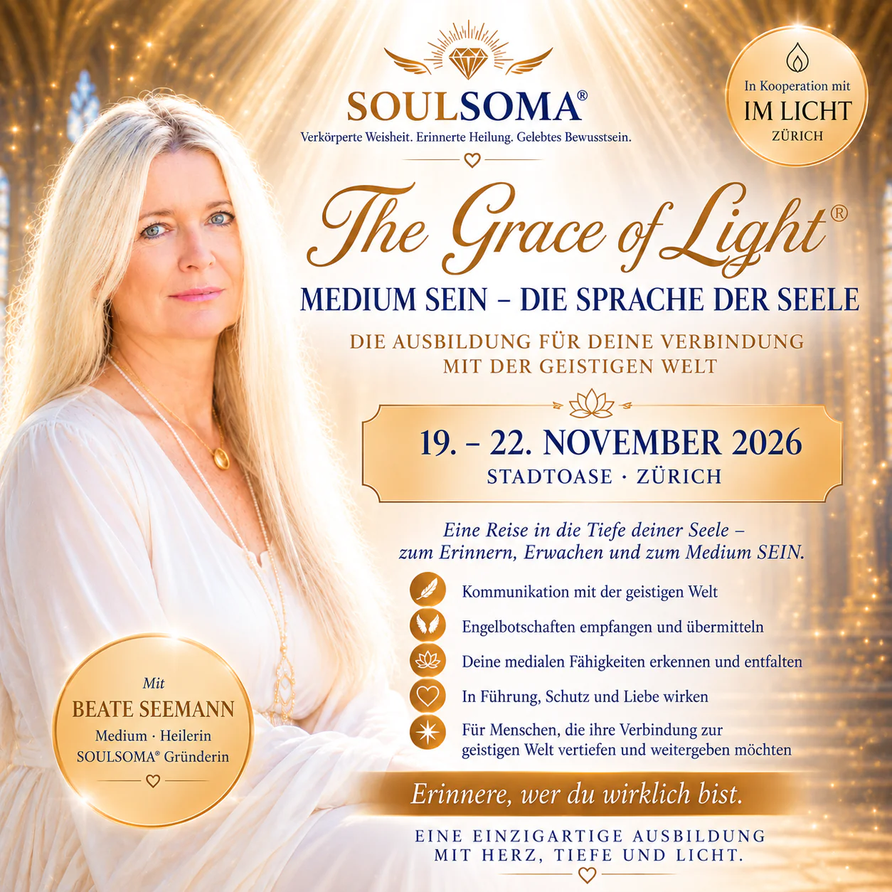 SOULSOMA® MODUL The GRACE of LIGHT® (Modul 1) -Zürich 19.11.2026-22.11.2026